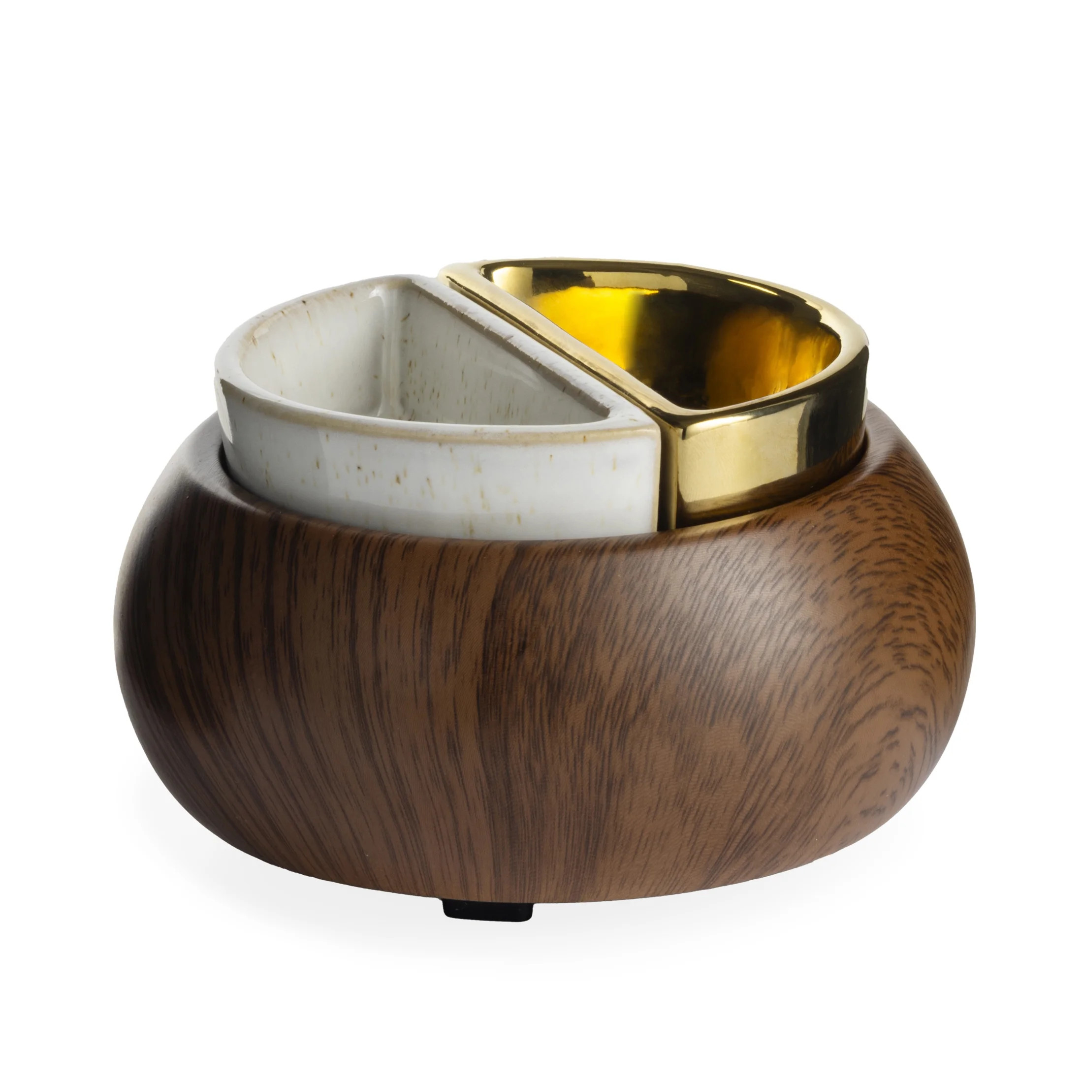 Better Homes & Gardens Full Size Split Dish Electric Wax Melt Warmer with Dark Wood Grain Base | Walmart (US)