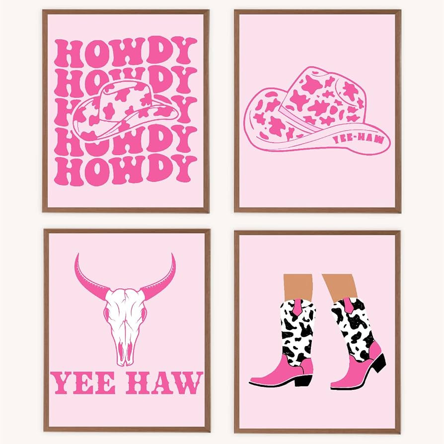 VNWEK Western Wall Art,Room Decor For Teen Girls,Western Room Decor,Cowgirl Room Decor,Western Bu... | Amazon (US)