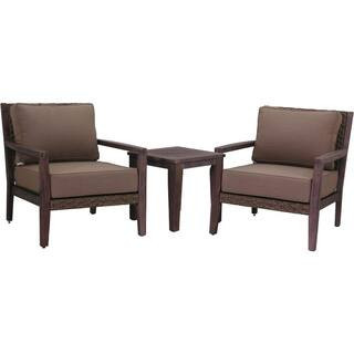 Bridgeport II 3-Piece Beige Club Chair Set Includes: 2 Club Chairs and 1 End Table | The Home Depot