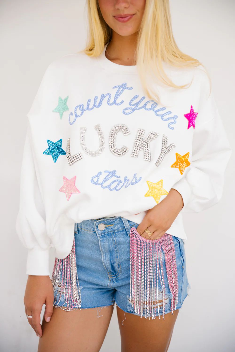 COUNT YOUR LUCKY STARS PULLOVER | Judith March