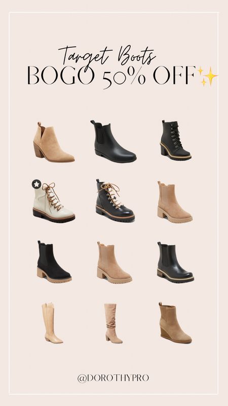 Fall boots from target are on sale! buy one get one 50% off. So many cute new arrivals for fall and winter. 

Fall outfits. Fall shoes. Ankle boots. Knee high boots. Biker boots. Thanksgiving outfits. Chelsea boots. Hiking boots. Winter boots. Fall style. Mom outfits. Holiday looks. Date night outfit. #ltkshoecrush #shoes #thanksgiving 

#LTKfindsunder50 #LTKsalealert #LTKSeasonal