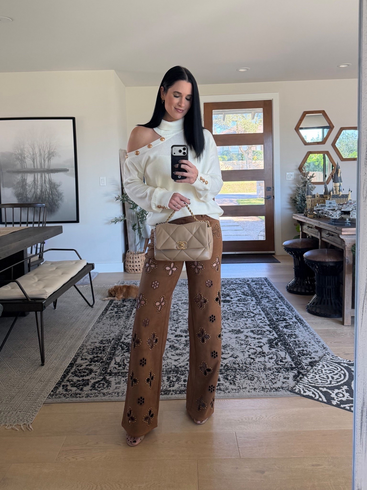 @The Noli Shop is having an extra 50% off of sale. My cold shoulder sweat sweater is only $19 from $148. I am wearing the size small. There were only two sizes left.

My suede denim is also 50% off and comes to $69 from 198. I am wearing the size 27.

#LTKTall #LTKSaleAlert #LTKOver40