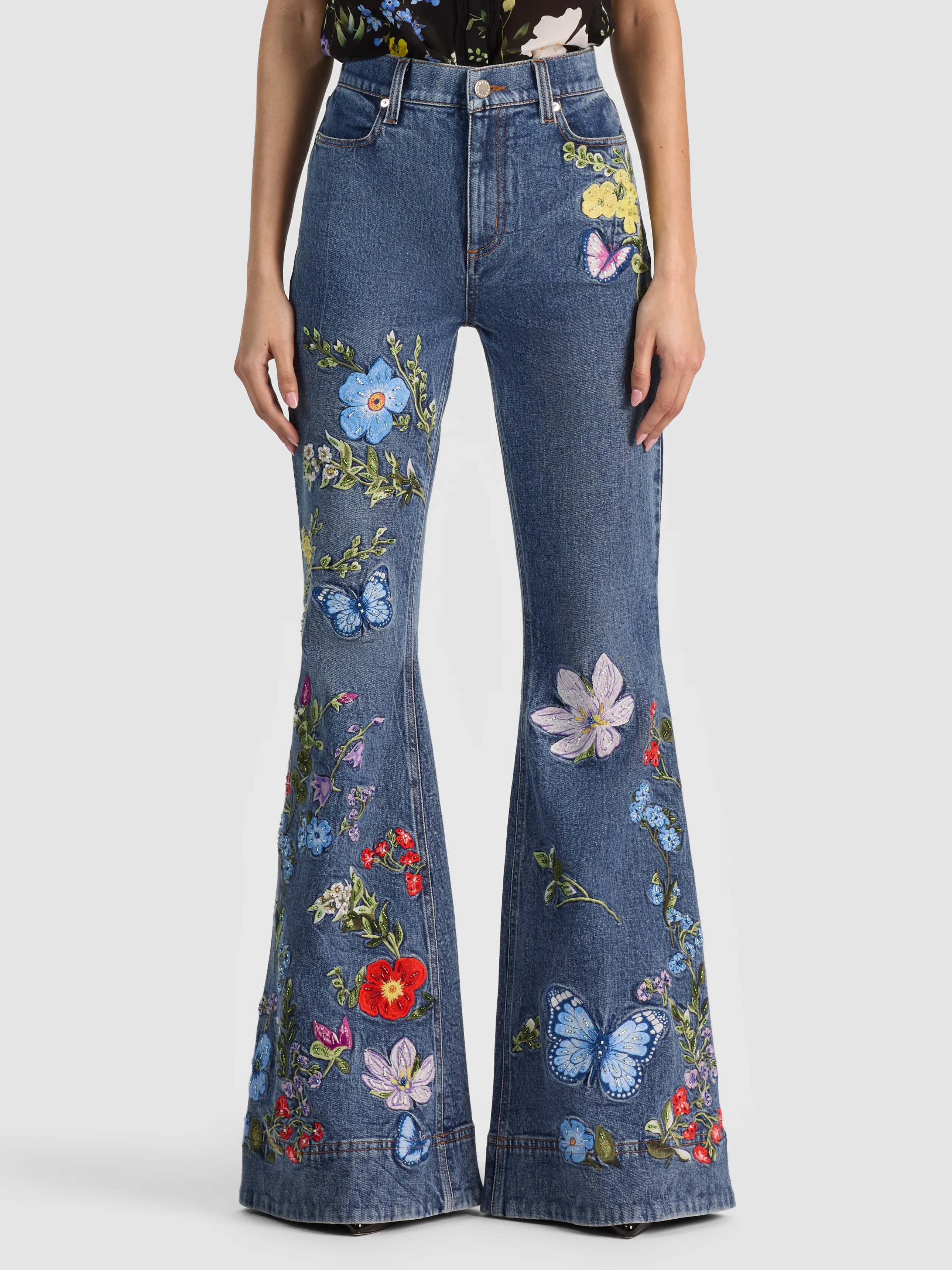 alice + olivia BEAUTIFUL EMBROIDERED JEAN | Alice + Olivia