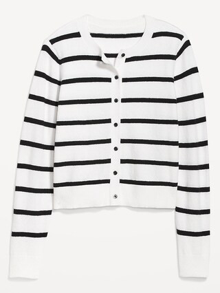Striped Cozy Cropped Cardigan Sweater for Women | Old Navy (US)
