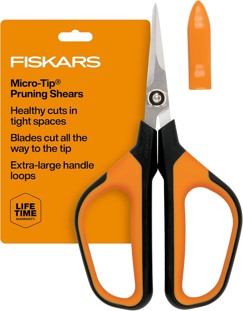Fiskars 7" Loop Micro-Tip Pruning Shears, Garden Snips for Intricate Cuts     For Trimming Flower... | Amazon (US)