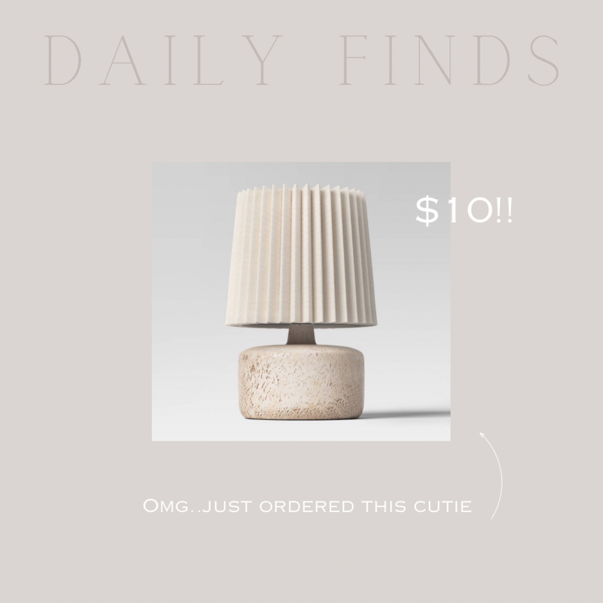 Omg look at this cutie lamp! Just ordered this! Only $10! 

Mini lamp, table lamp, pleated lamp shade, home decor, neutral decor, spring decor 

#LTKHome #LTKSeasonal #LTKFindsUnder50