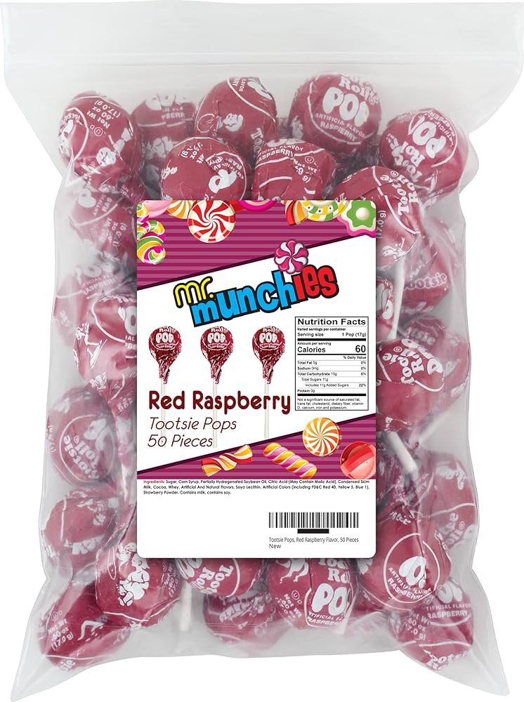 Tootsie Pops, Red Raspberry Flavor, 50 Pieces | Amazon (US)