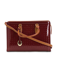 Made In Italy Patent Leather Satchel With Dual Carry Handles | Handbags | Marshalls | Marshalls