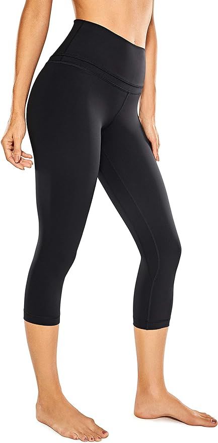 CRZ YOGA Women's Naked Feeling Workout Leggings 19 Inches - High Waist Crop Capri Pants | Amazon (US)