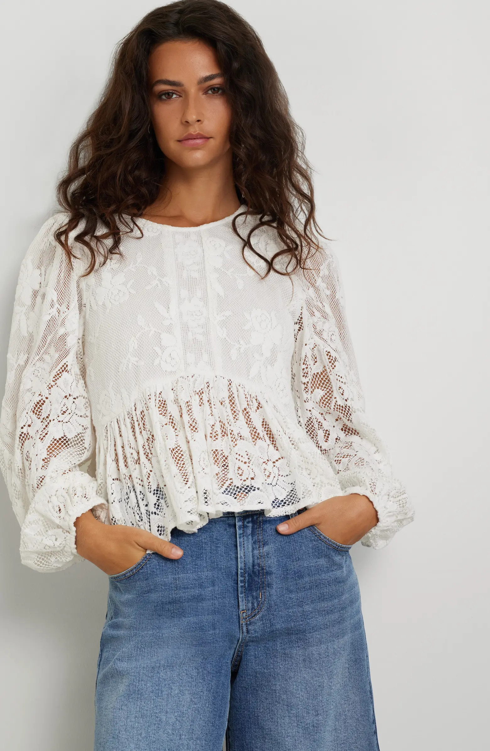 Lace Peplum Top | Nordstrom