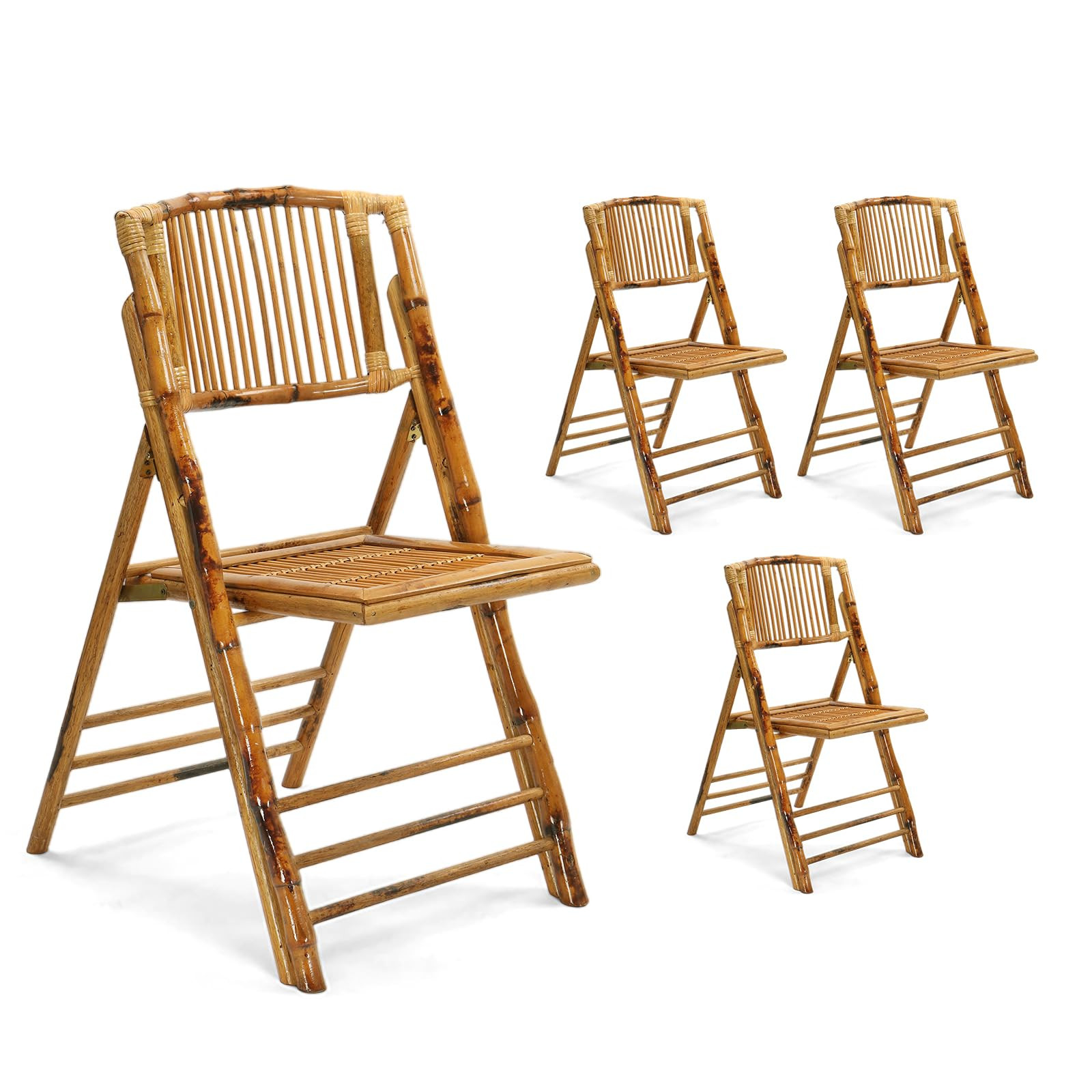 Bonnlo Bamboo Folding Chairs 1/2/4 Pack Foldable Dining Wood Chairs for Outdoor Indoor Garden Pat... | Amazon (US)