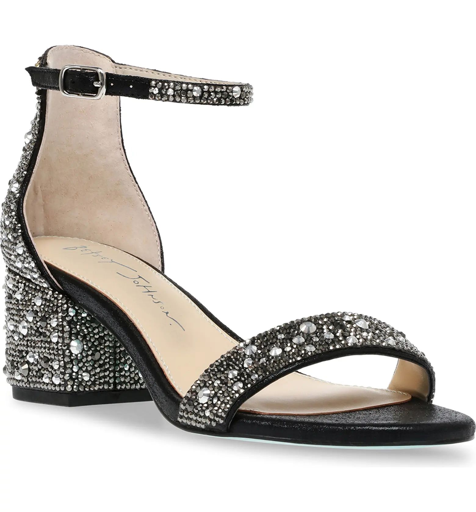 Betsey Johnson Mari Crystal Ankle Strap Sandal | Nordstrom | Nordstrom