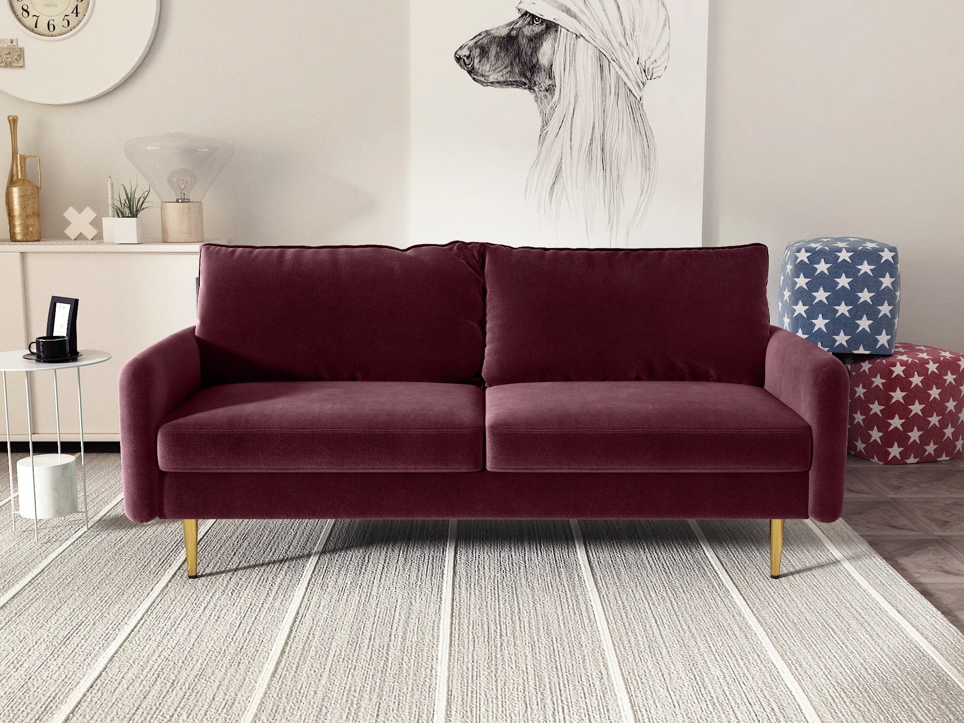 Canapé à accoudoirs arrondis en velours Liano | Wayfair North America