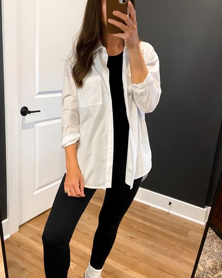 Save v splurge: white button down shirt! The first shirt is Walmart and on clearance for about $7! Second is on sale for about $90. Love them both but the second is softer and thicker fabric. Size small in both. Oversized fit.

#LTKfindsunder100 #LTKsalealert #LTKstyletip