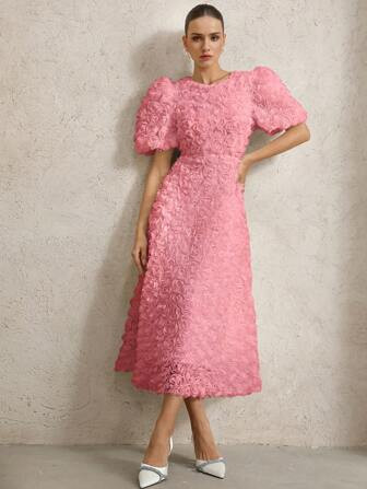 Pink Aplique´ Dress | SHEIN