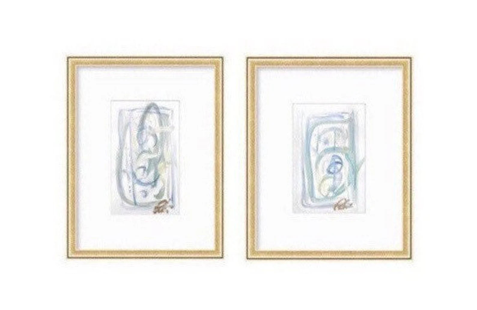 Abstract Watercolor Painting Pair, Mixed Media, 6”x8”, Mat Size 11" x 14", Original Artwork, ... | Etsy (US)