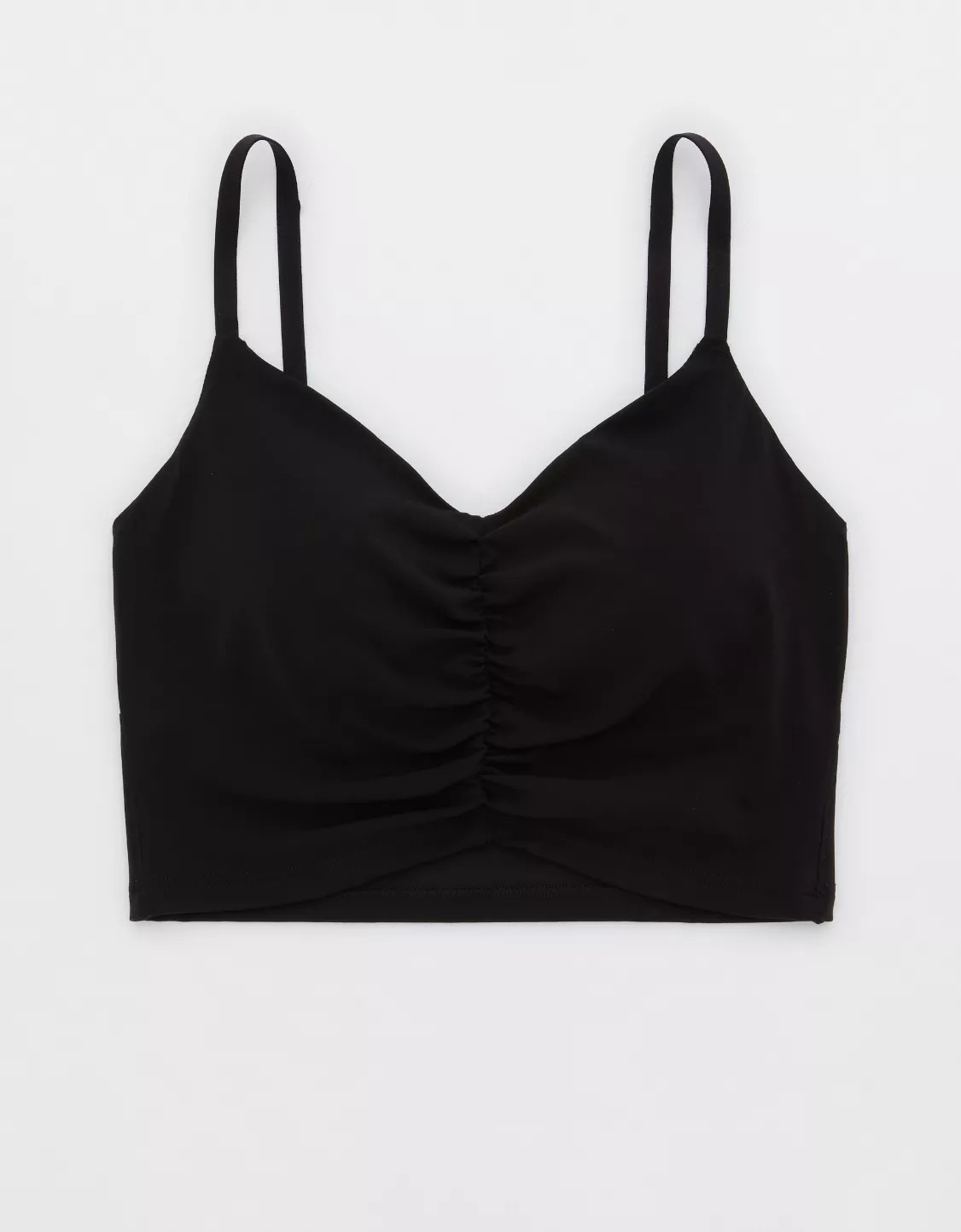 OFFLINE By Aerie Real Me Ruched Longline Sports Bra | American Eagle Outfitters (US & CA)