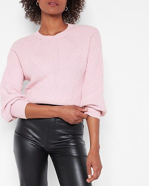 Ribbed Design Cropped Sweater | Express