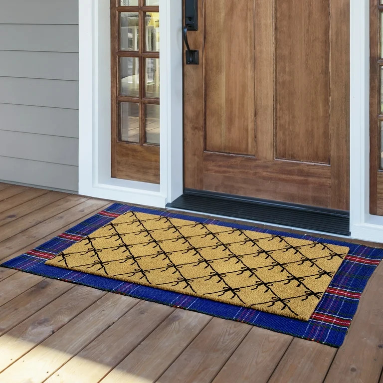 My Texas House Natural/Black Ribbon Outdoor Coir Doormat, 30" x 48" | Walmart (US)