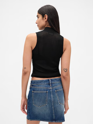 Sheer Rib Mockneck Tank Top | Gap (US)