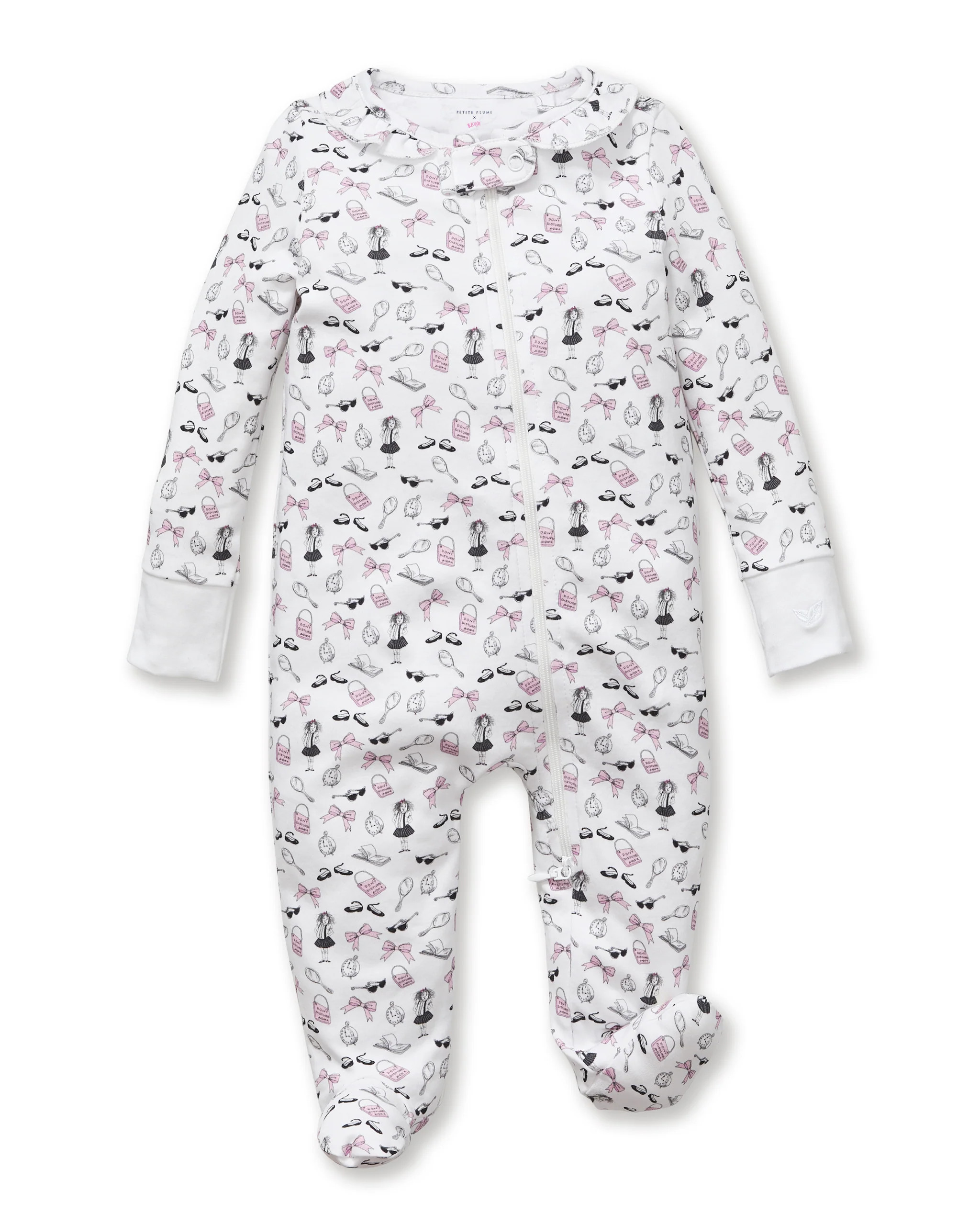 Petite Plume x Eloise Baby Pima Romper in Eloise Suite Soireé | Petite Plume