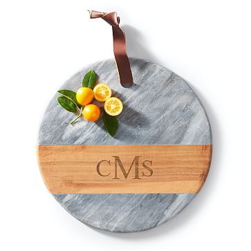 Wood and Marble Round Cheese Board | Mark and Graham | Mark and Graham