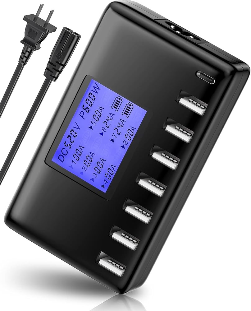 USB Charging Station, Ziwodiv 8-Ports USB Charger Station, 60W/12A Multi Port USB C Hub Charger w... | Amazon (US)