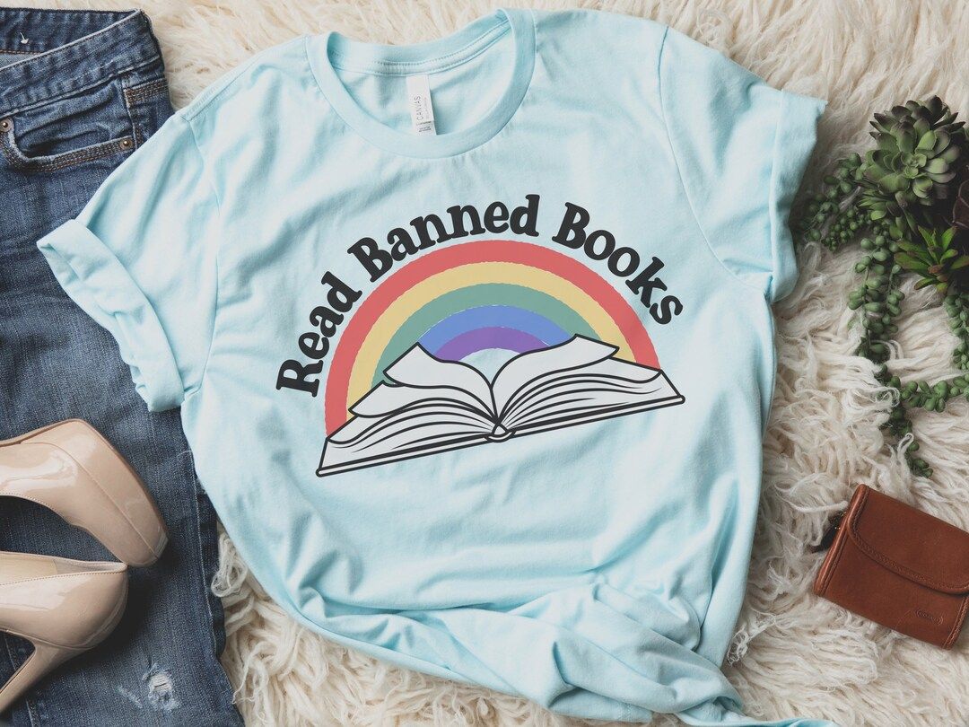 Rainbow Read Banned Books Retro Style Tee, Banned Books Shirts, Gift For Book Lovers, Reading Pre... | Etsy (US)