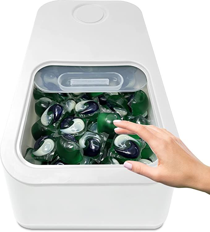 Skywin Laundry Pod Container with Sliding Lid -Stylish Laundry Pod Storage Container for Laundry ... | Amazon (US)