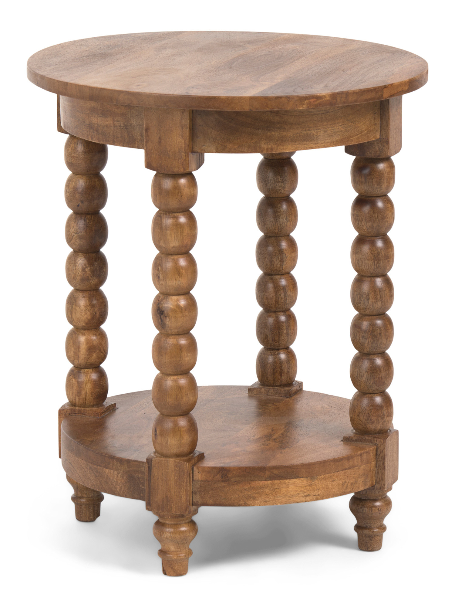 18x18x22 Solid Wood Barley Twist Round Side Table | TJ Maxx