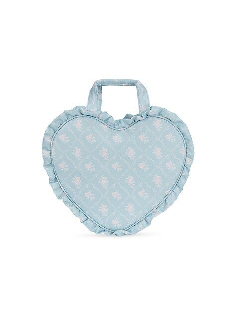 High Tea Printed Ruffle Mini Heart Tote Bag | Saks Fifth Avenue