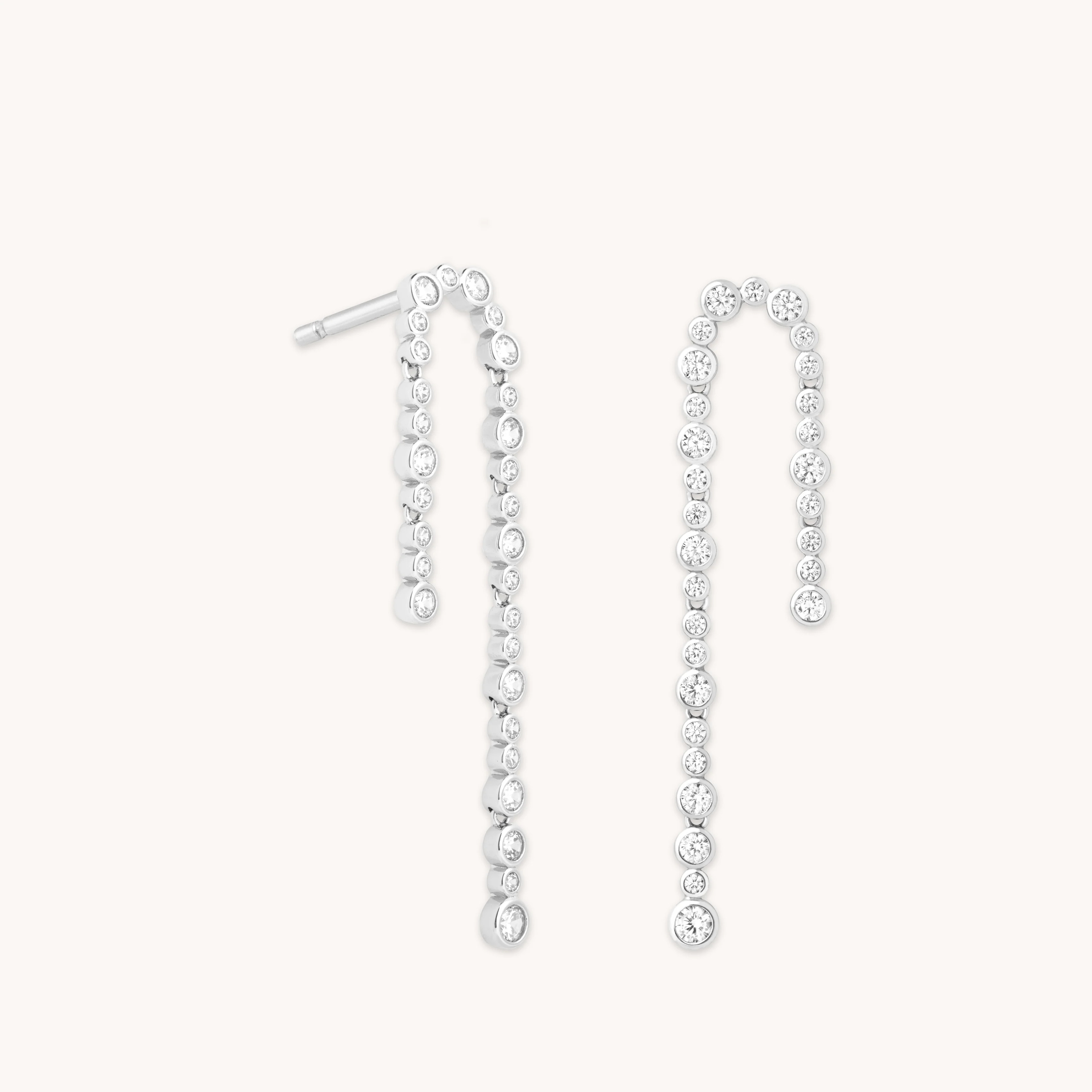 Gleam Crystal Drop Studs in Silver | Astrid & Miyu UK