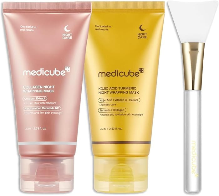 medicube Viral Glass Glow Overnight Wrapping Mask Duo: Collagen Overnight Wrapping Peel Off Facia... | Amazon (US)