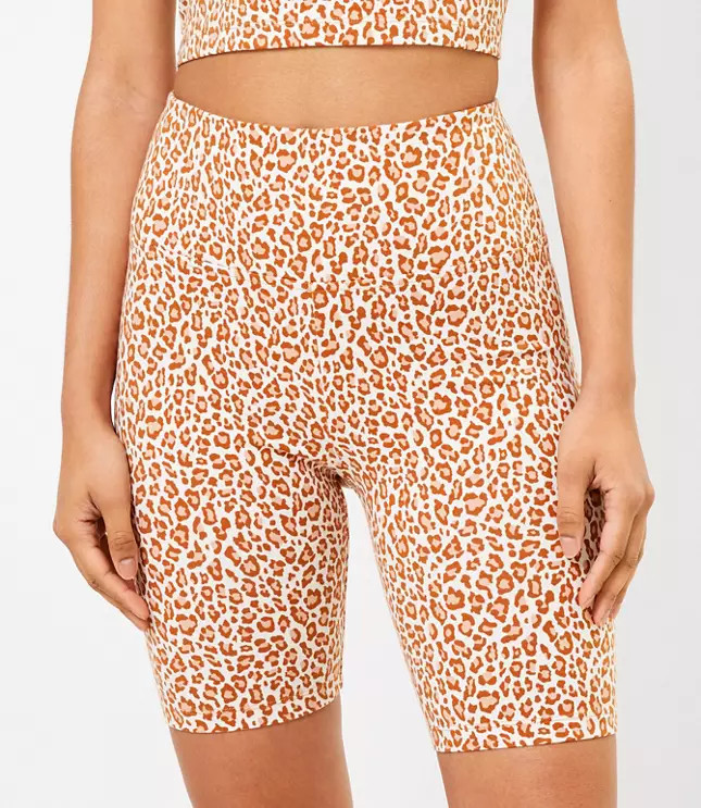 Lou & Grey Leopard Print Terry Bike Shorts | LOFT