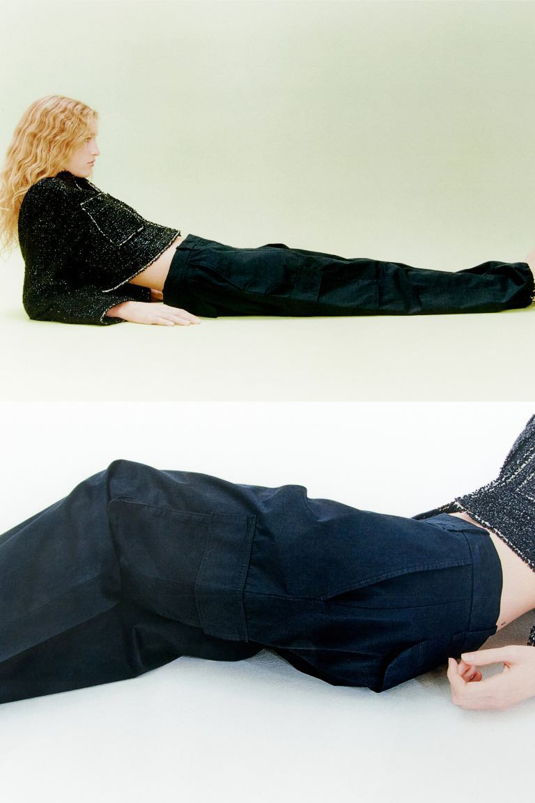 Twill Cargo Pants - Black - Ladies | H&M US | H&M (US + CA)