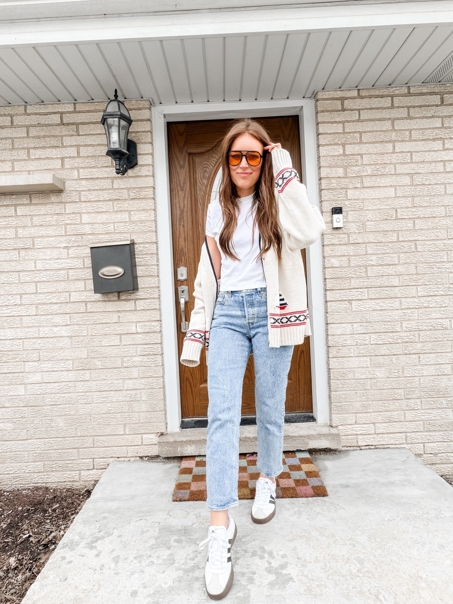 Wearing a M in cardigan - runs tts - size up for a more oversized fit. 

Spring outfit / cardigan / coastal grandmother / jeans / sneakers / sunglasses 

#LTKSeasonal #LTKmomlife #LTKootd