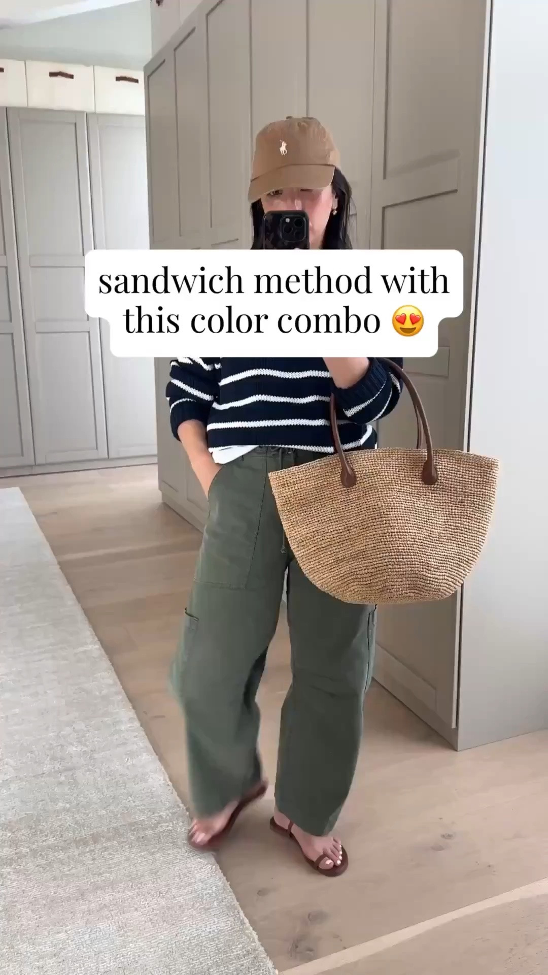Casual outfits are my favorite andn
Obsessed with this color combo 😮‍💨. 

Aritzia sweater xs
Everlane box cut tee medium
Pistola cargo pants petite 25 - could wear the petite 24
Tkees phoebe sandals 5
Aritzia tote
Polo Ralph Lauren hat
Electric Picks earrings
Dorsey James necklace 15”

summer outfits, petite style

#LTKmomlife #LTKootd #LTKPetite