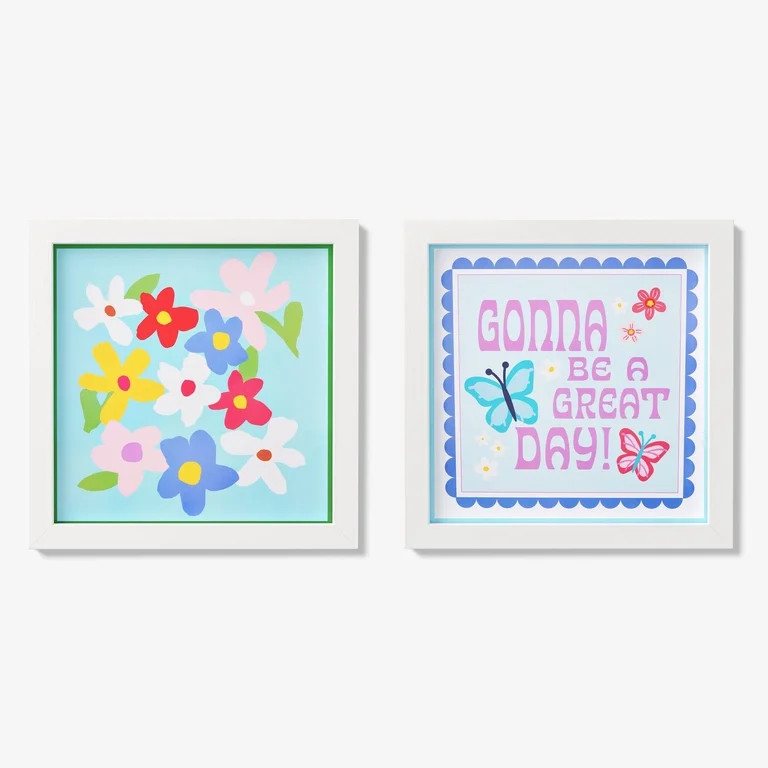 Mainstays Kids Great Day 2-Piece Framed Wall Art Set | Walmart (US)