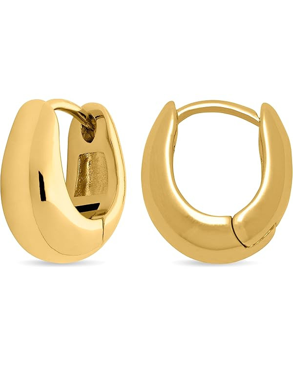 MILLA 14k Gold Huggie Earrings or Sterling Silver Huggie Earrings for Women Multipack & Individua... | Amazon (US)