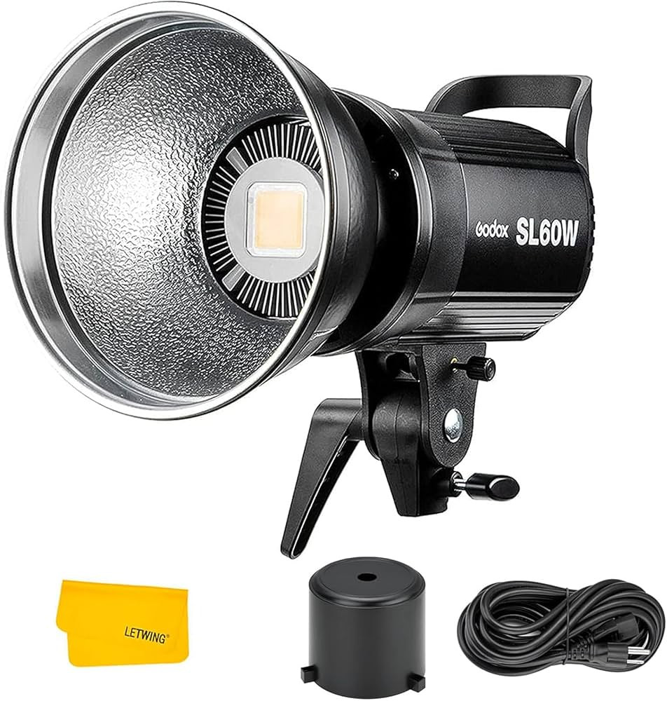 Godox SL-60W SL60W CRI95+Qa>90 5600±300K Bowens Mount LED Video Light,433MHz Grouping System,Wir... | Amazon (US)