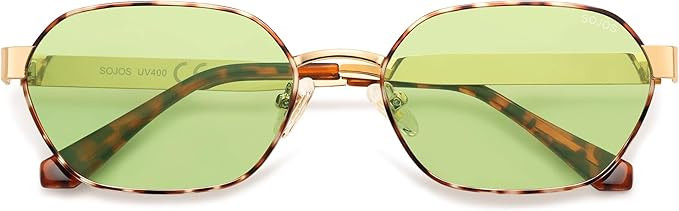 SOJOS Trendy Polarized Hexagon Sunglasses for Women Men, UV400 Retro Rectangle Shades SJ1238 | Amazon (US)