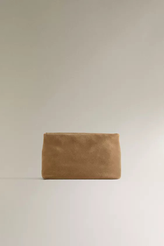MEDIUM SPLIT LEATHER WASH BAG | Zara UK