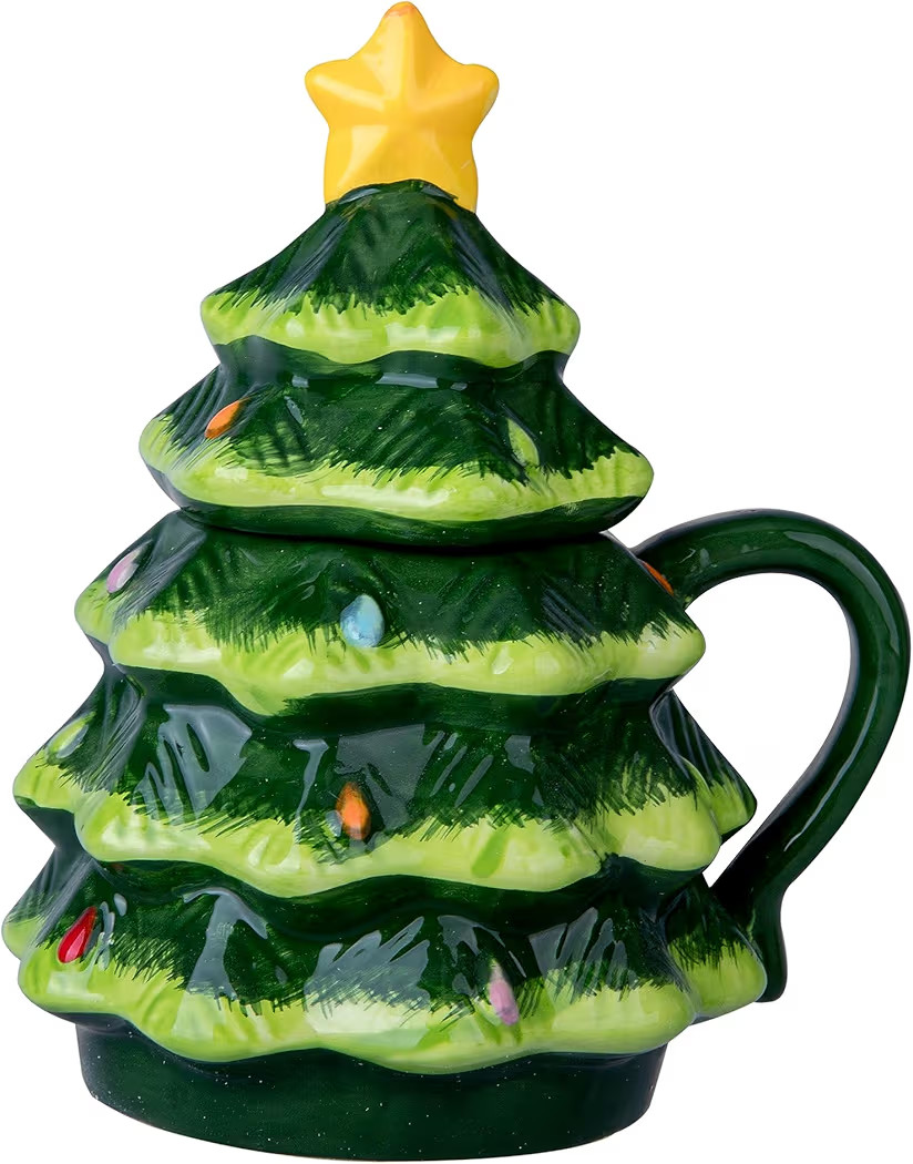 Festive Ceramic Christmas Tree Mug - Easy to Clean-Christmas Coffee Cup - Adorned with Holiday Ch... | Amazon (US)