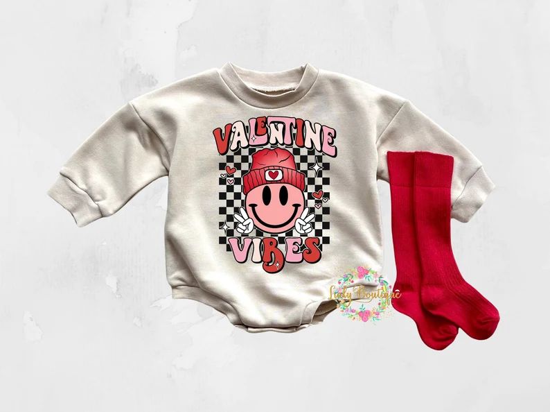 Boy's Valentine Vibes Retro Valentine Shirt Boys Valentine's Day Sweatshirt Valentine Day Bubble ... | Etsy (US)