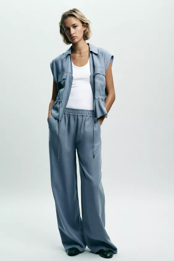 SOFT FEEL WIDE LEG PANTS | Zara US