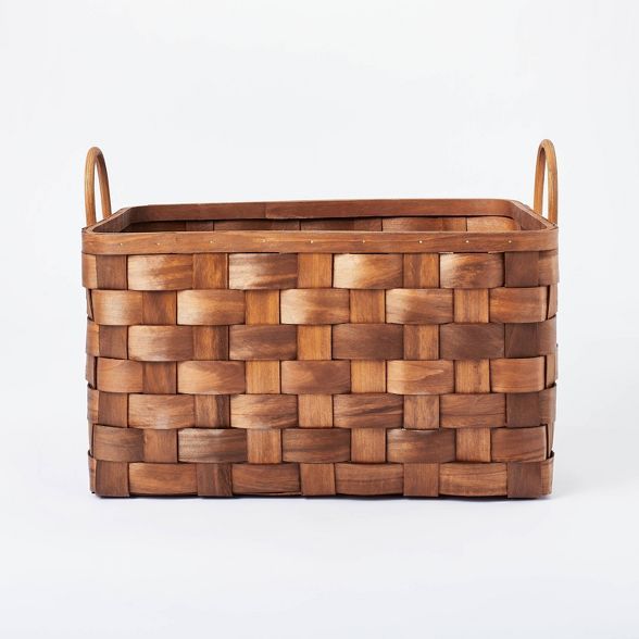 18&#34; x 10&#34; Decorative Pond Cypress Basket with Handles Brown - Threshold&#8482; designed w... | Target