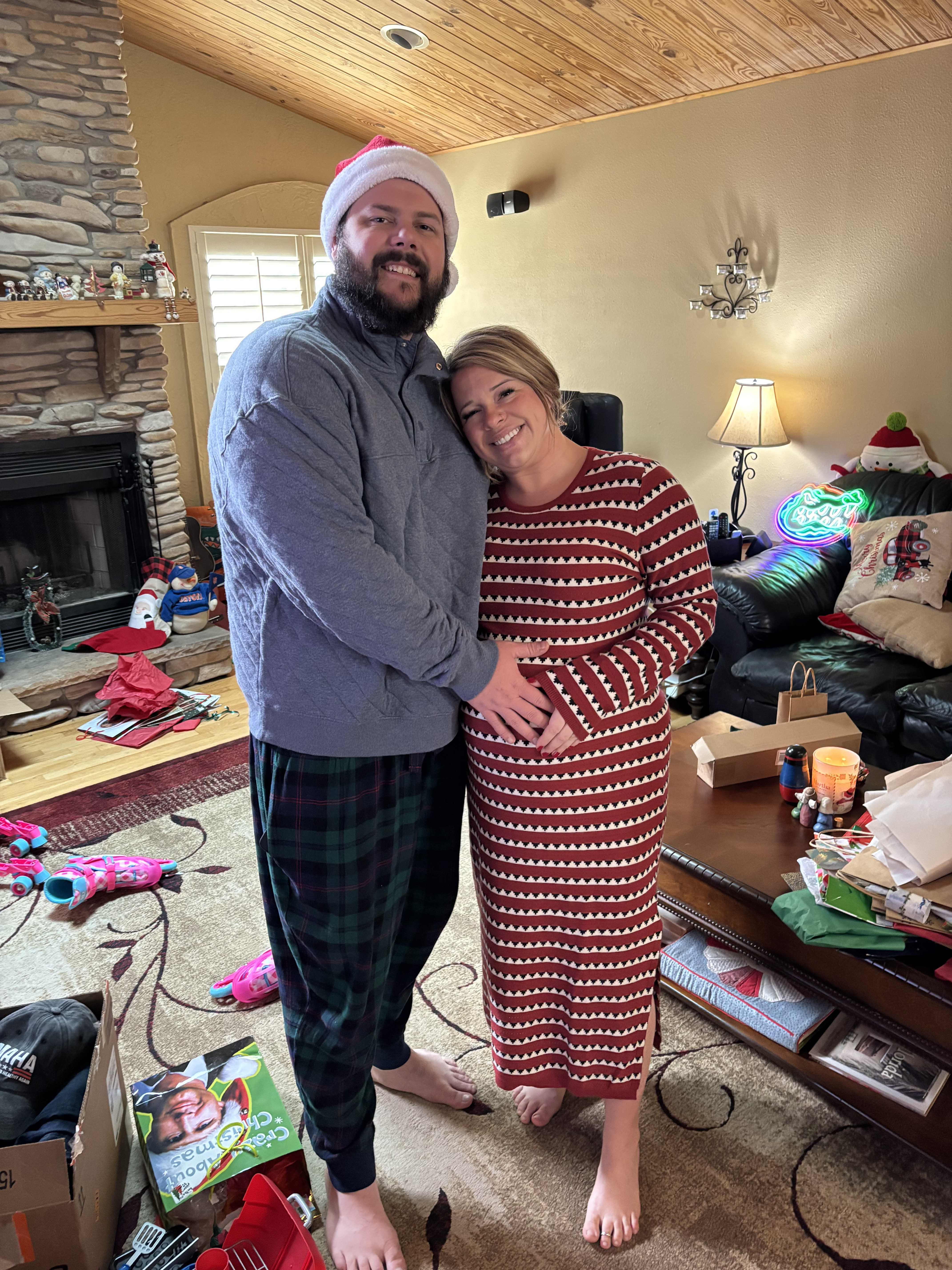 Christmas Day with my babe and a big ol pregnant belly. This dress was so comfy for opening gifts on Christmas morning.

I was 27 weeks pregnant and this dress is a perfectly comfortable maternity dress.

#LTKBump #LTKMidsize #LTKSeasonal
