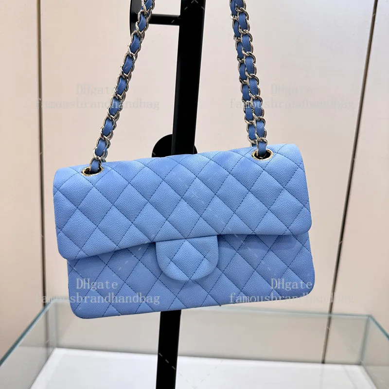 Calf Leather Bag with Chain Strap - Compact Flap Crossbody Bag, Lightweight for Daily Use - 23cm | DHGate