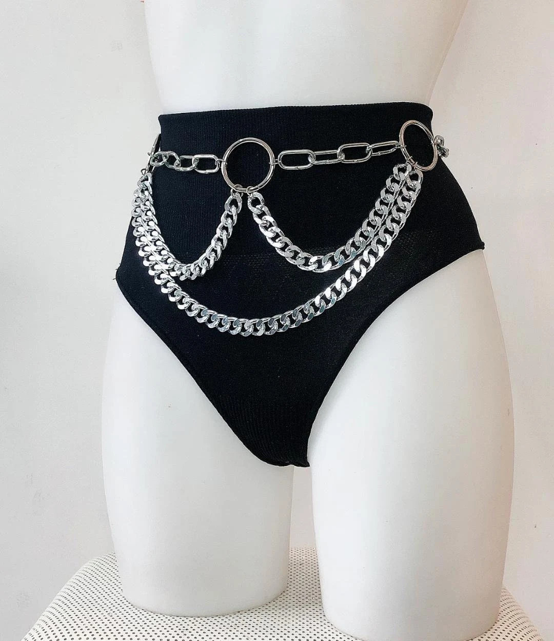 Silver Waist Belt Super Chunky Silver Industrial O Ring Chain Belt Body Chain Gothic Outfit Festi... | Etsy (US)