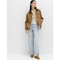 M&S High Waisted Wide Leg Turn Up Jeans Light Denim | Marks & Spencer (UK)
